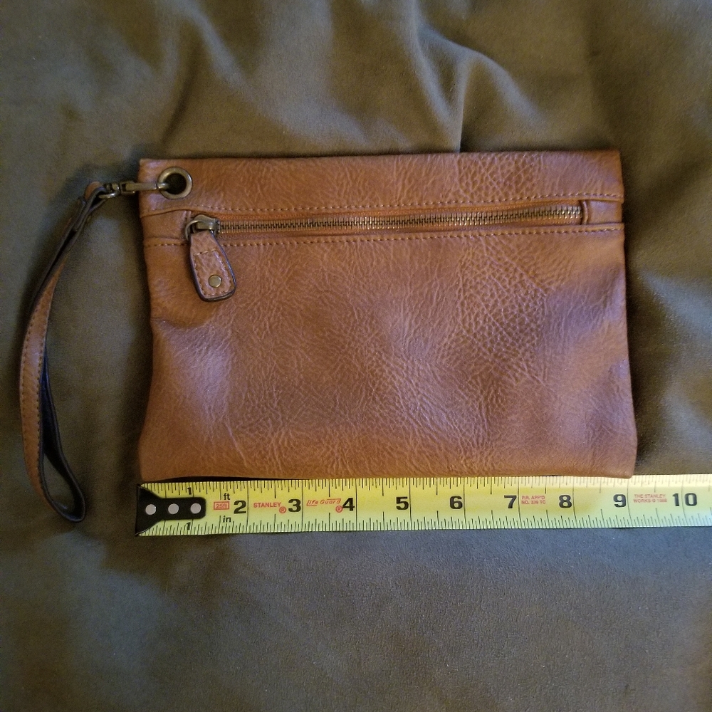Brown Leather Women's Wristlet
